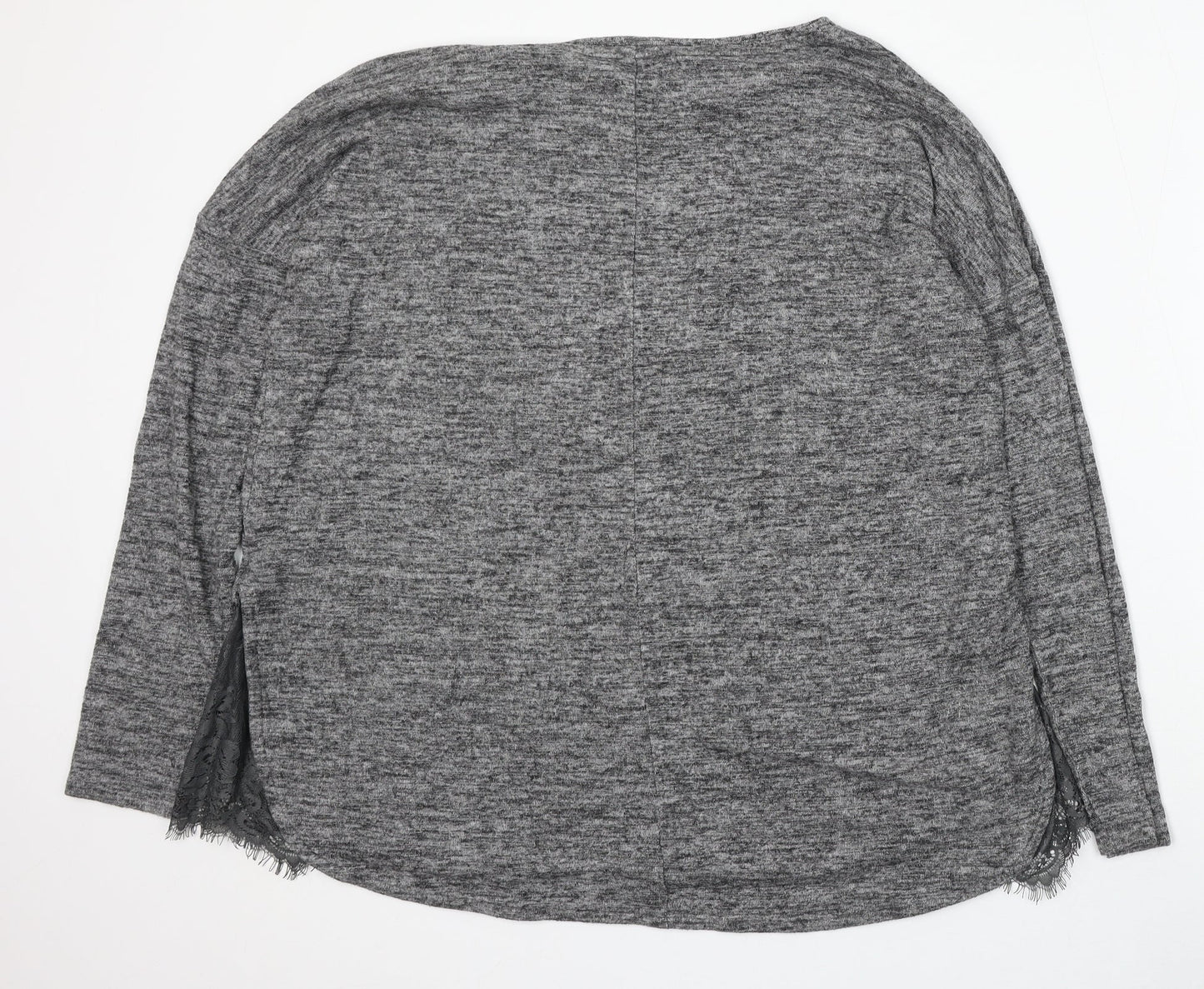 NEXT Womens Grey Round Neck Polyester Pullover Jumper Size 14