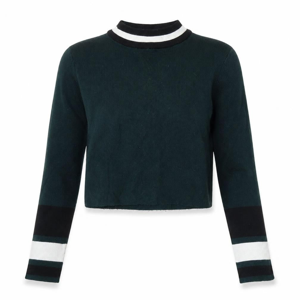 New Look Womens Green Round Neck Acrylic Pullover Jumper Size 8