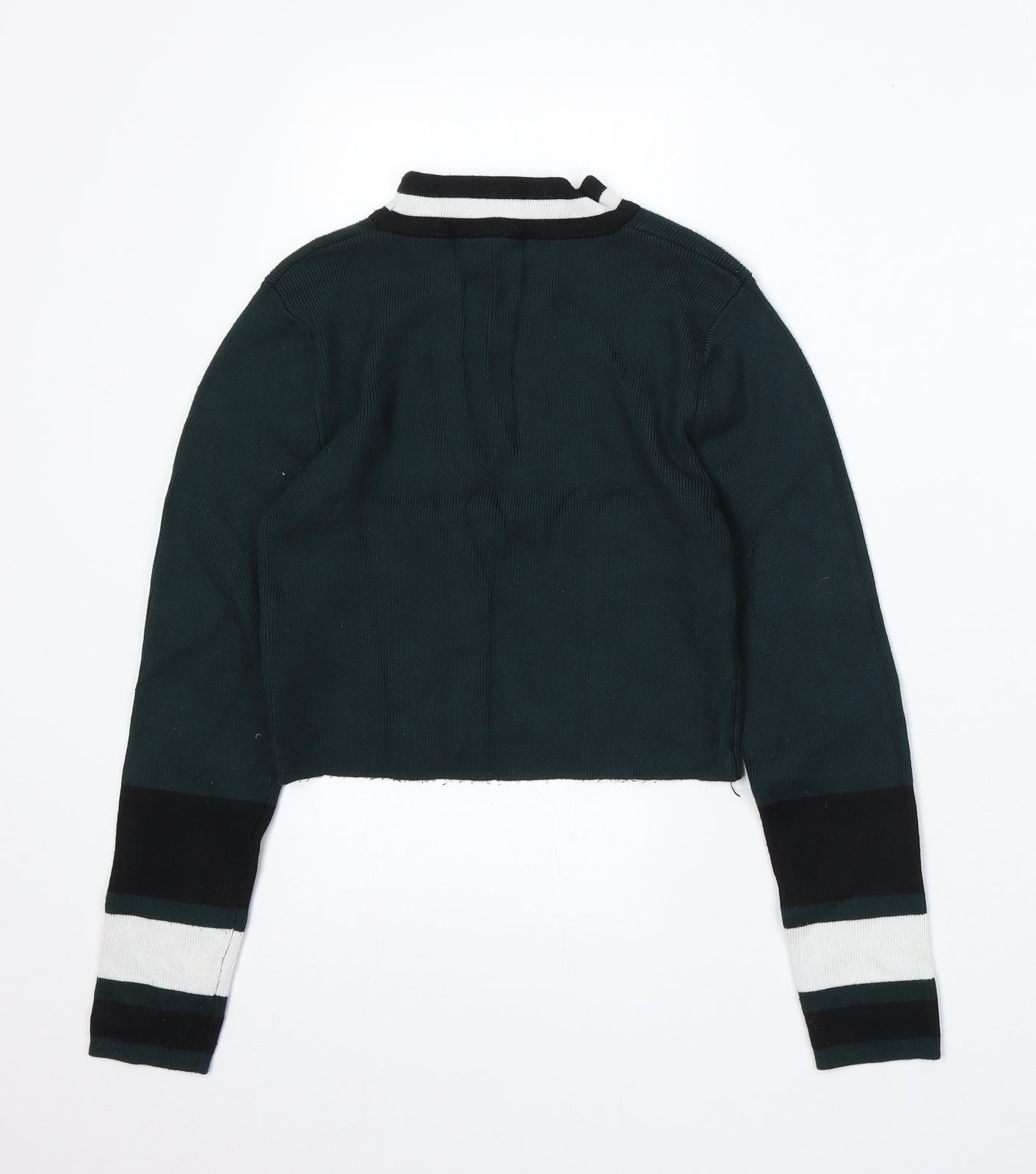 New Look Womens Green Round Neck Acrylic Pullover Jumper Size 8