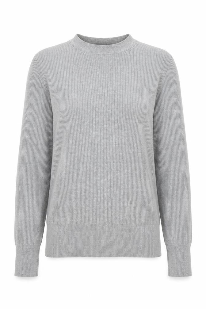 Marks & Spencer Womens Grey Round Neck Acrylic Pullover Jumper Size 8