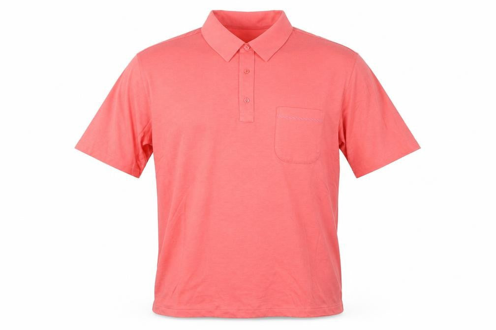 St Michael Mens Pink Cotton Polo Size L Collared Button