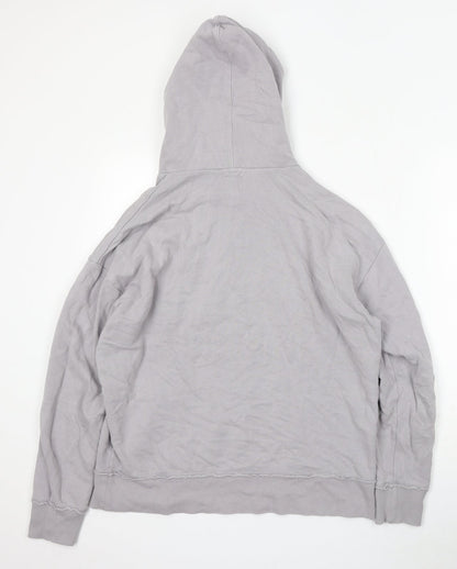 River Island Mens Grey Cotton Pullover Hoodie Size XS
