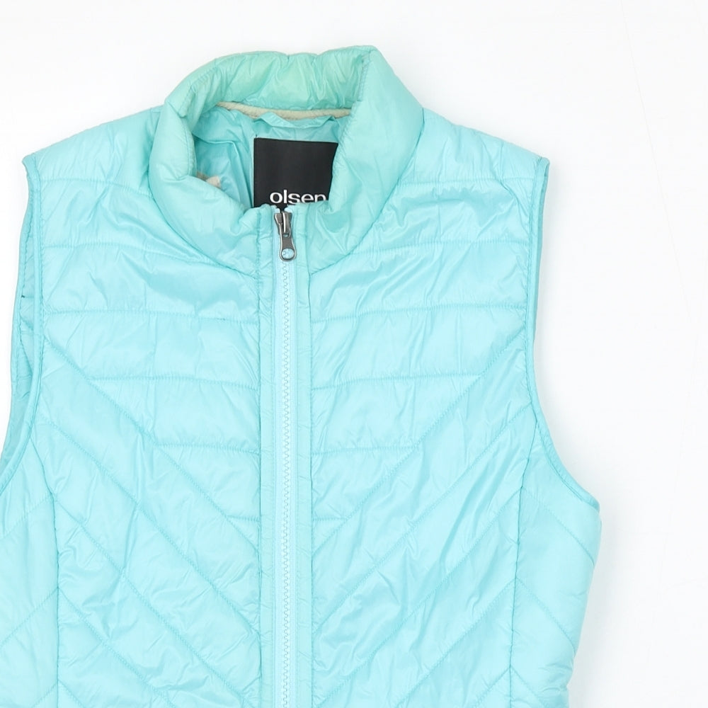 Olsen Womens Blue Gilet Jacket Size 8 Zip