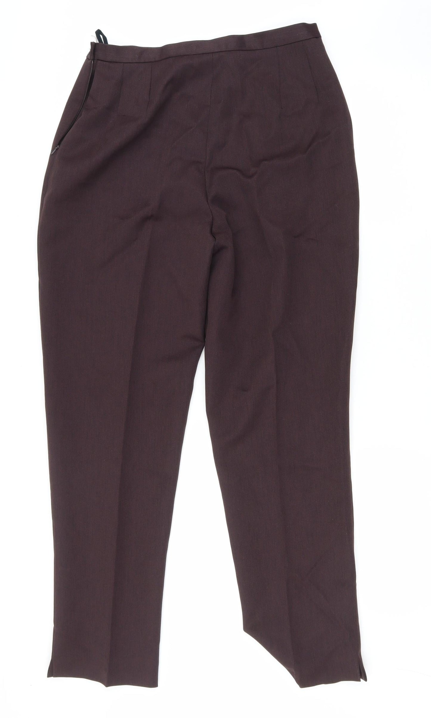 Sarah Hamilton Womens Purple Polyester Trousers Size 14 L29 in Regular Zip