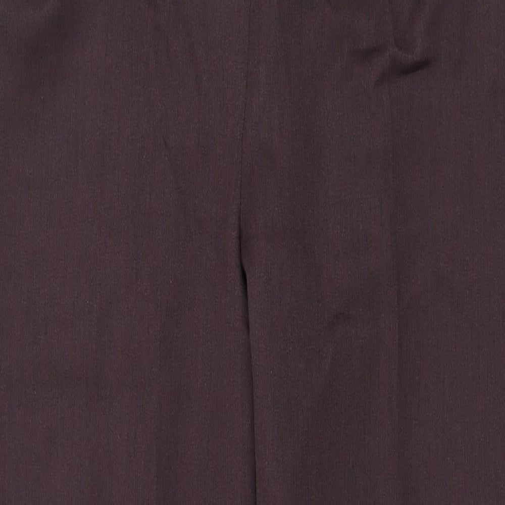Sarah Hamilton Womens Purple Polyester Trousers Size 14 L29 in Regular Zip