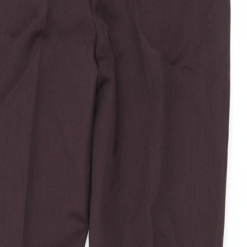 Sarah Hamilton Womens Purple Polyester Trousers Size 14 L29 in Regular Zip