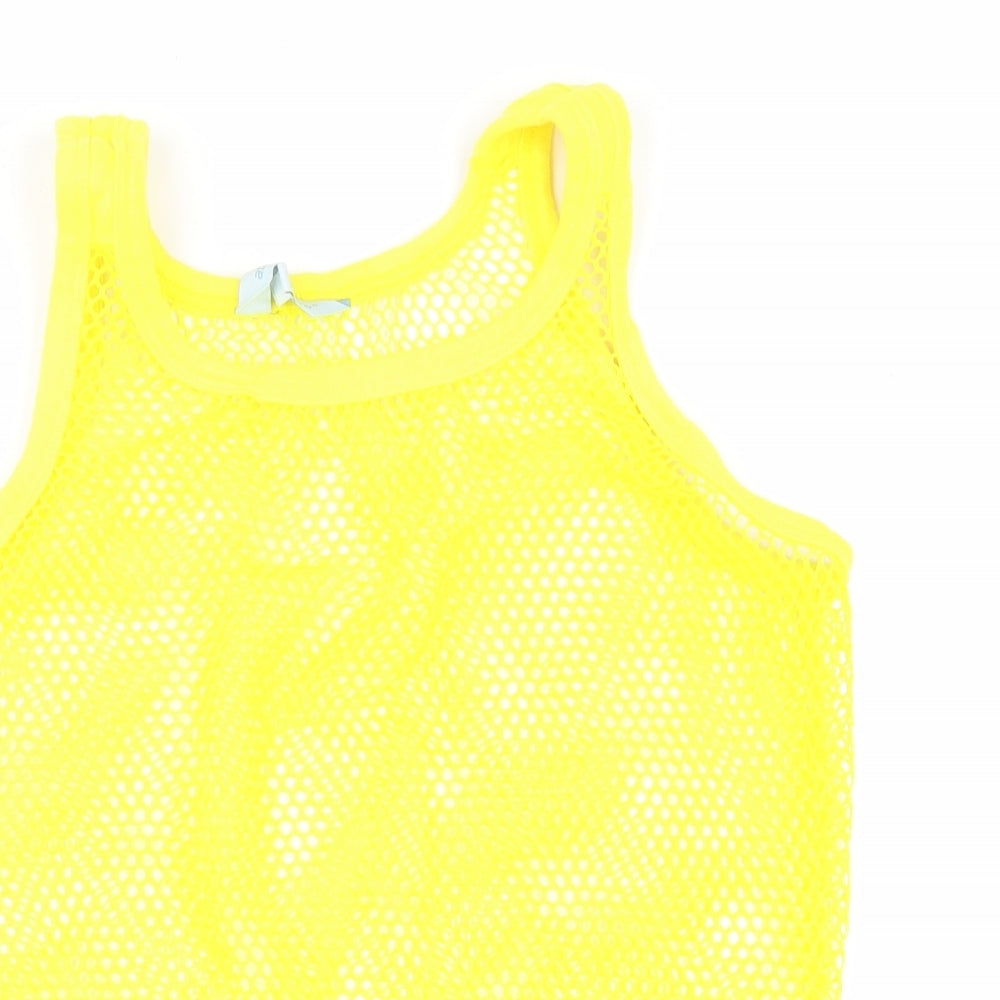 Atmoshphere Womens Yellow Polyester Basic Tank Size 14 Scoop Neck