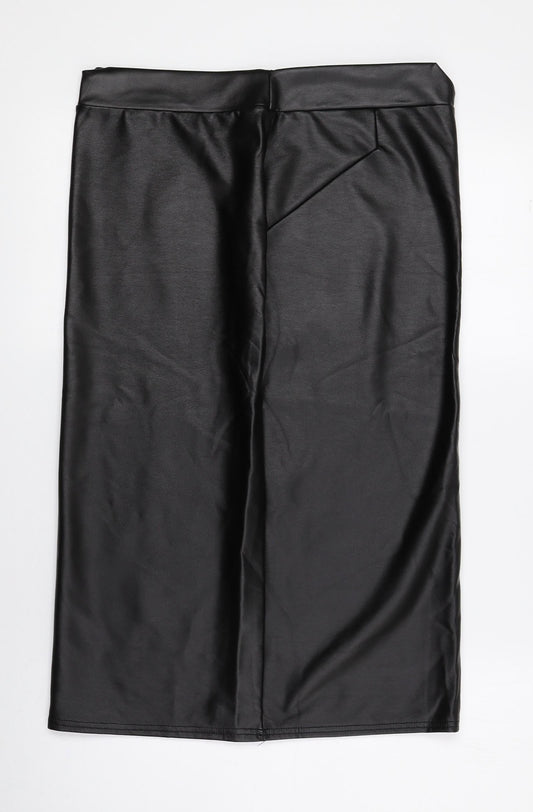 Vestidos Womens Brown Polyester Straight & Pencil Skirt Size XL - XXL, Fake Leather