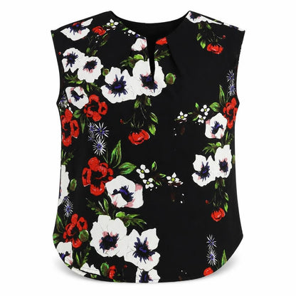 Soon Womens Multicoloured Floral Polyester Basic Blouse Size 14 V-Neck