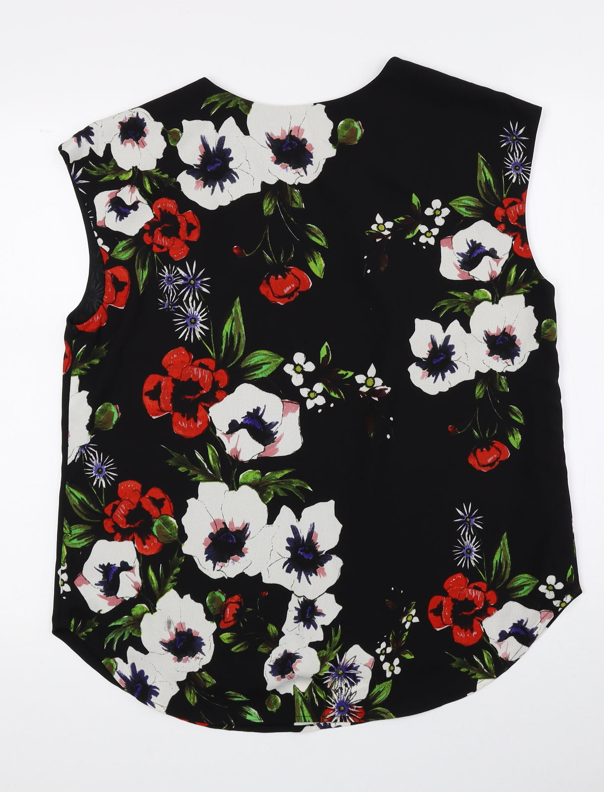 Soon Womens Multicoloured Floral Polyester Basic Blouse Size 14 V-Neck