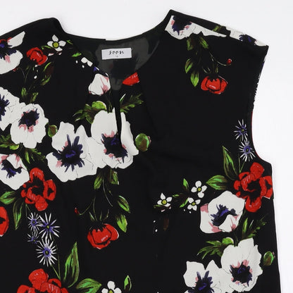 Soon Womens Multicoloured Floral Polyester Basic Blouse Size 14 V-Neck