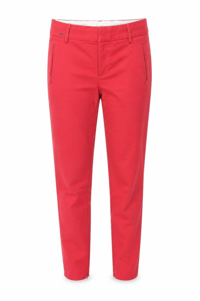 Part Two Womens Red Polyester Chino Trousers Size 10 L28 in Regular Zip