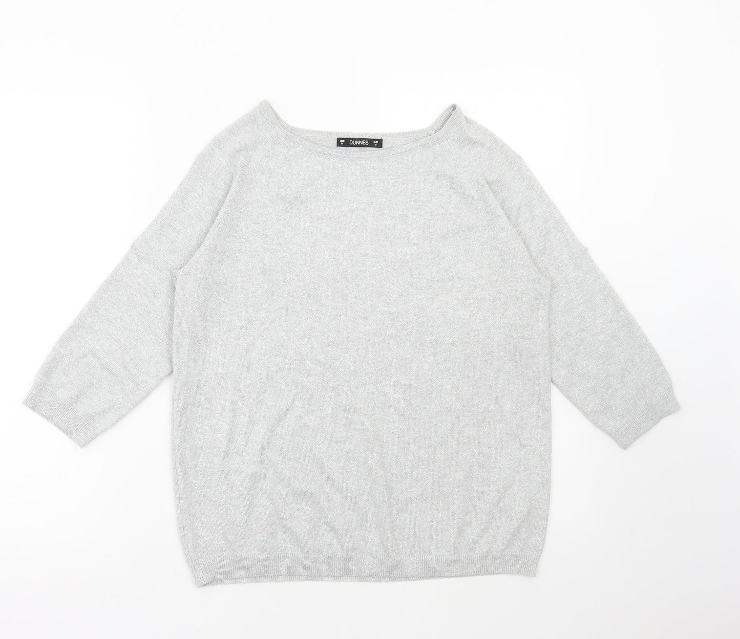 Dunnes Stores Womens Silver Round Neck Viscose Pullover Jumper Size M