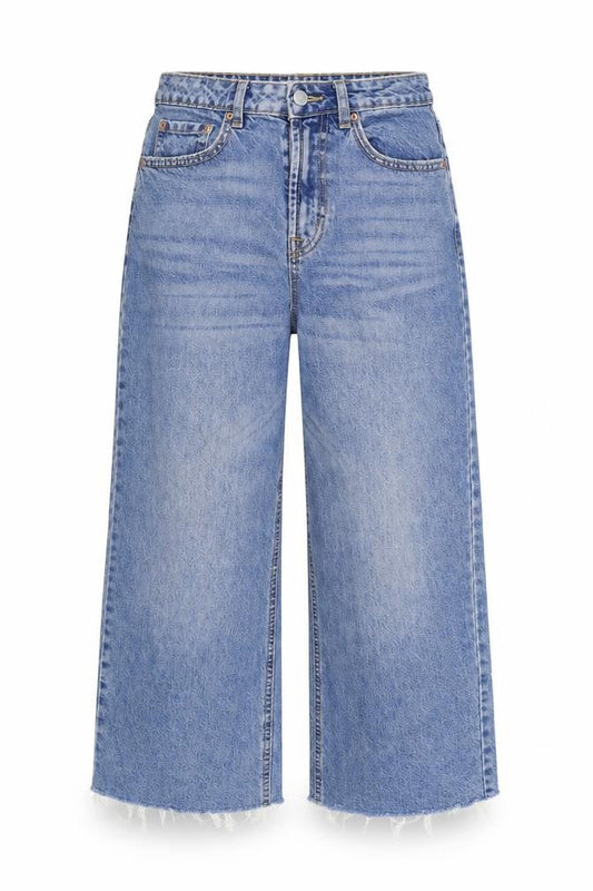 Denim & Co. Womens Blue Cotton Cropped Jeans Size 8 L23 in Regular Zip