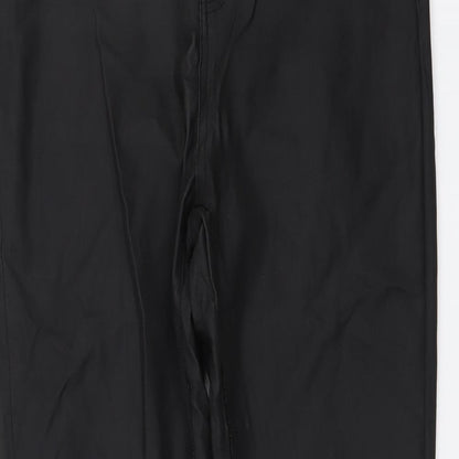 Gallery Womens Black Polyester Trousers Size 14 L28 in Regular Button