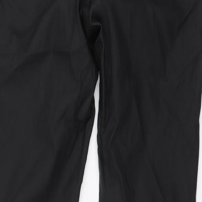 Gallery Womens Black Polyester Trousers Size 14 L28 in Regular Button