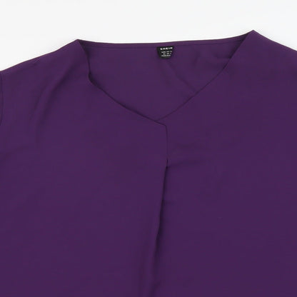 Preloved SheIn Womens Purple Polyester Basic Blouse Size XL V-Neck - Detail