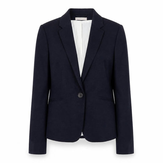 H&M Womens Blue Polyester Jacket Suit Jacket Size 4