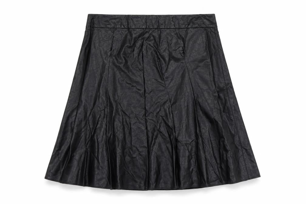 Marks & Spencer Womens Black Polyester A-Line Skirt Size L Zip