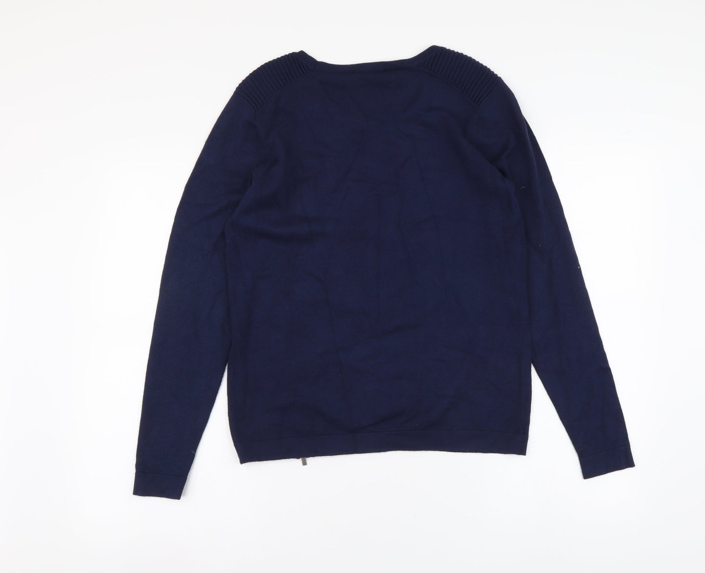Preworn Womens Blue Round Neck Viscose Pullover Jumper Size 8