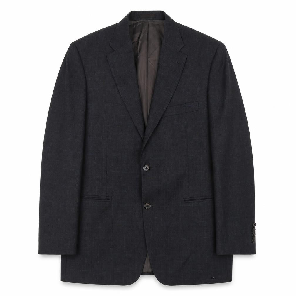 Marks & Spencer Mens Grey Plaid Wool Jacket Suit Jacket Size L