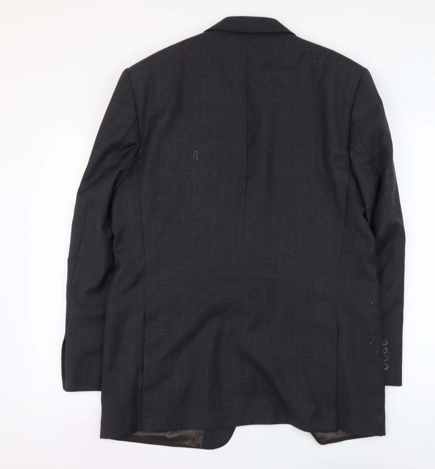 Marks and Spencer Mens Grey Plaid Wool Jacket Suit Jacket Size L