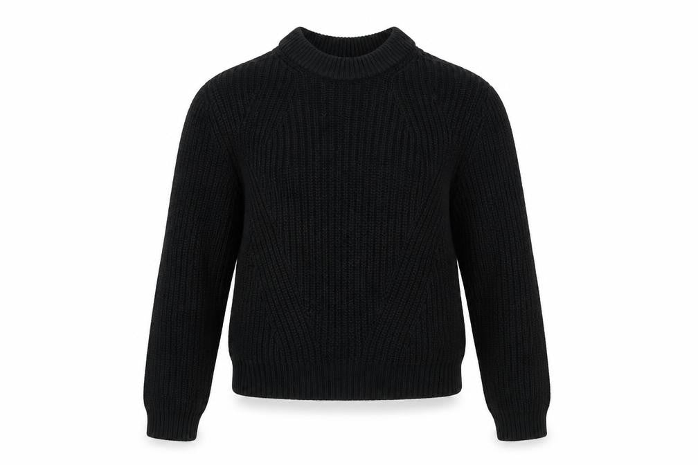 H&M Womens Black Round Neck Cotton Pullover Jumper Size XS