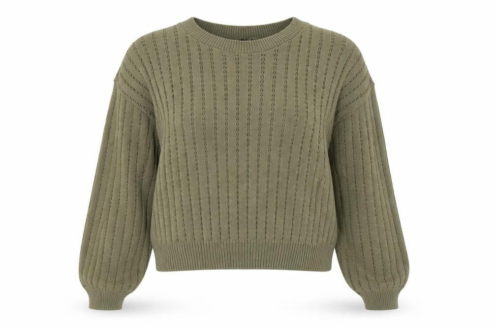 PRETTYLITTLETHING Womens Green Round Neck Acrylic Pullover Jumper Size L