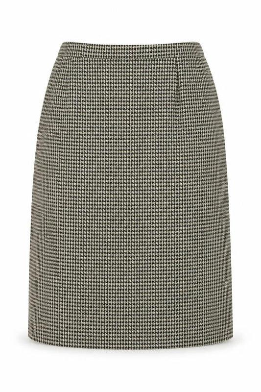 Compliments Womens Beige Geometric Polyester A-Line Skirt Size 18 Button