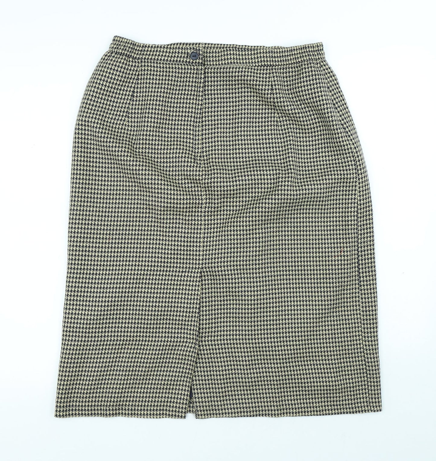 Compliments Womens Beige Geometric Polyester A-Line Skirt Size 18 Button