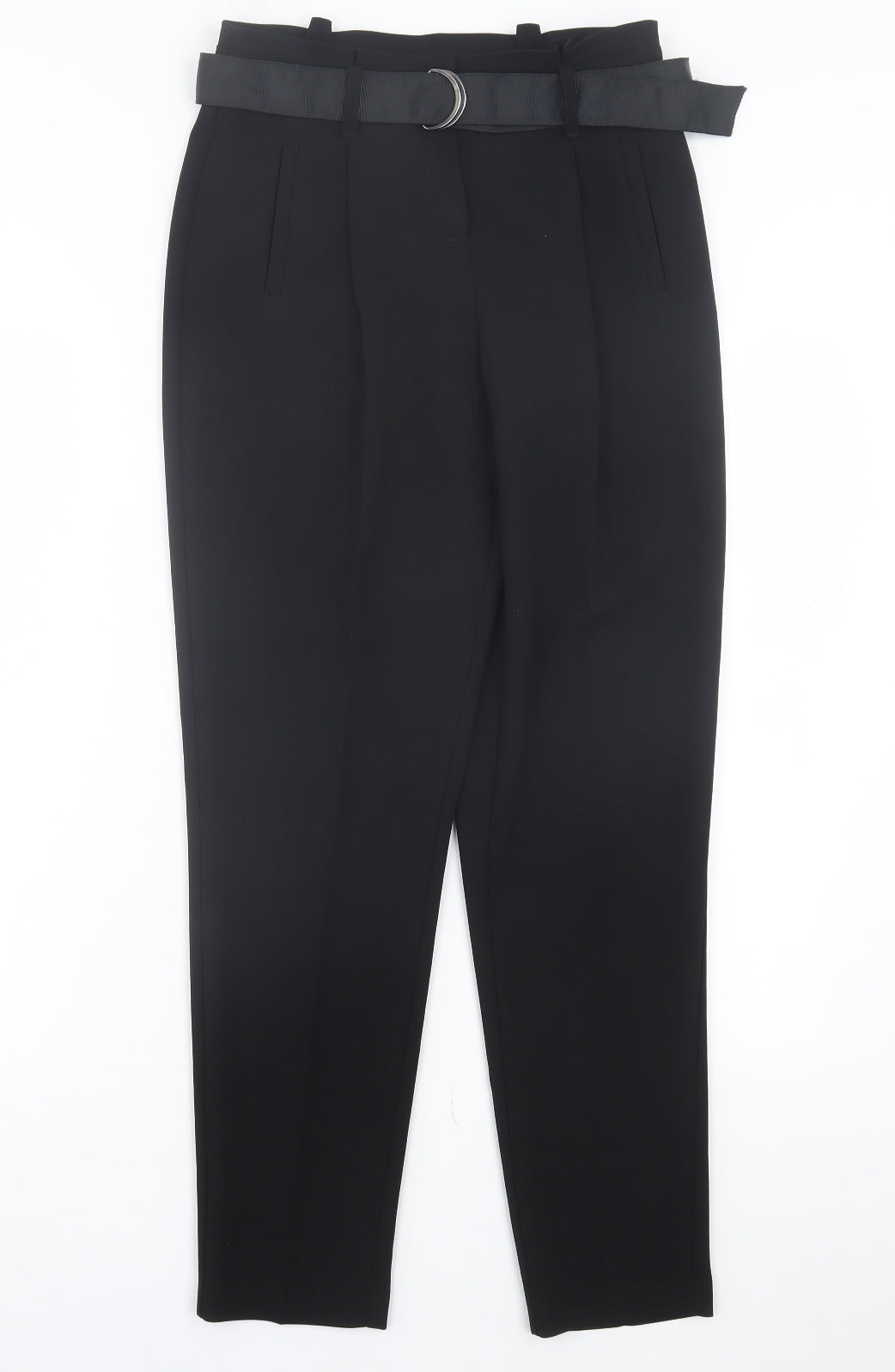 Atmosphere Womens Black Polyester Trousers Size 8 L28 in Regular Hook & Eye