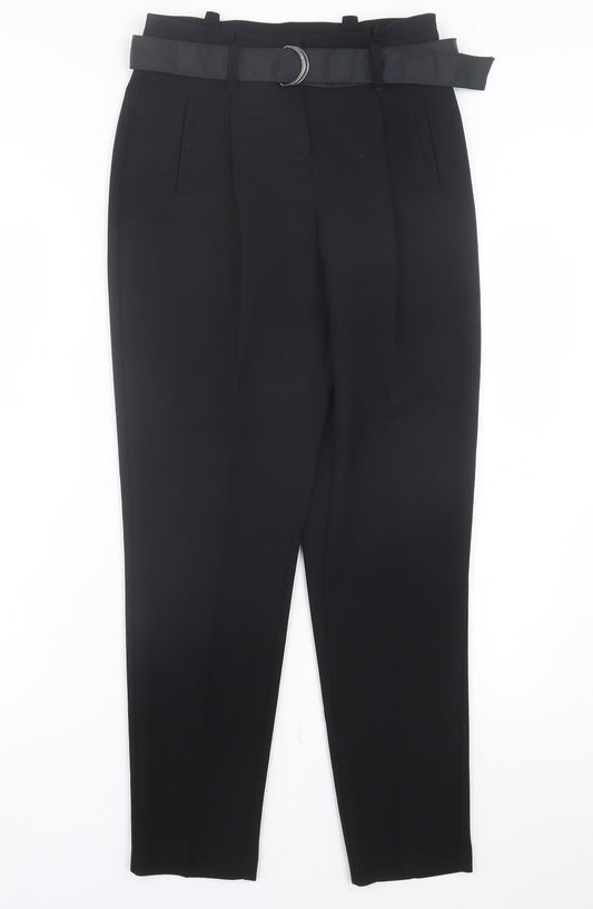 Atmosphere Womens Black Polyester Trousers Size 8 L28 in Regular Hook & Eye