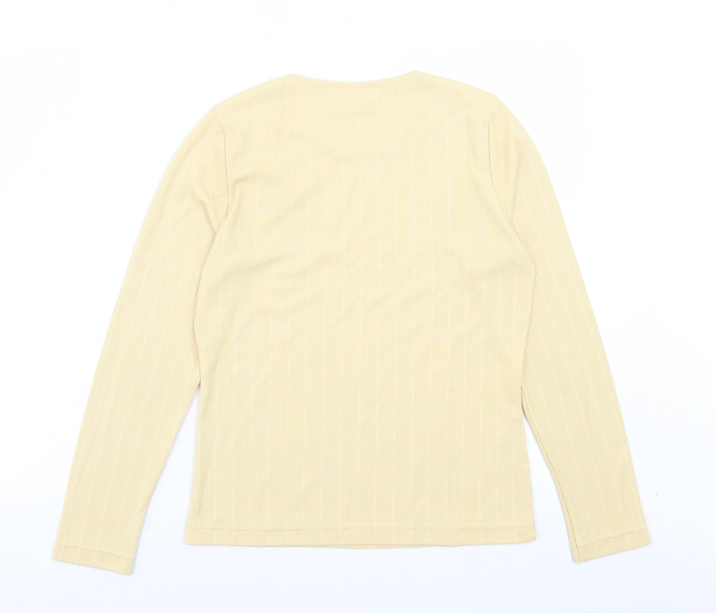 Country Casuals Womens Yellow Polyester Basic T-Shirt Size 8 Crew Neck - Ribbed Fabric