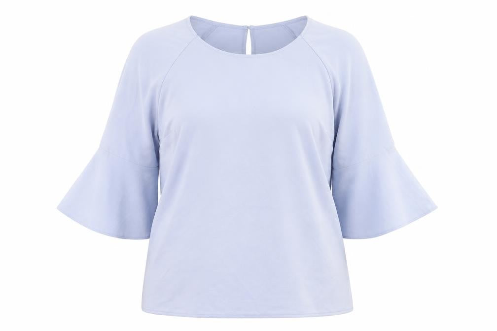 Damart Womens Blue Polyester Basic T-Shirt Size 16 Crew Neck