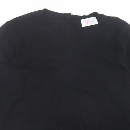 Savida Womens Black Crew Neck Viscose Pullover Jumper Size S
