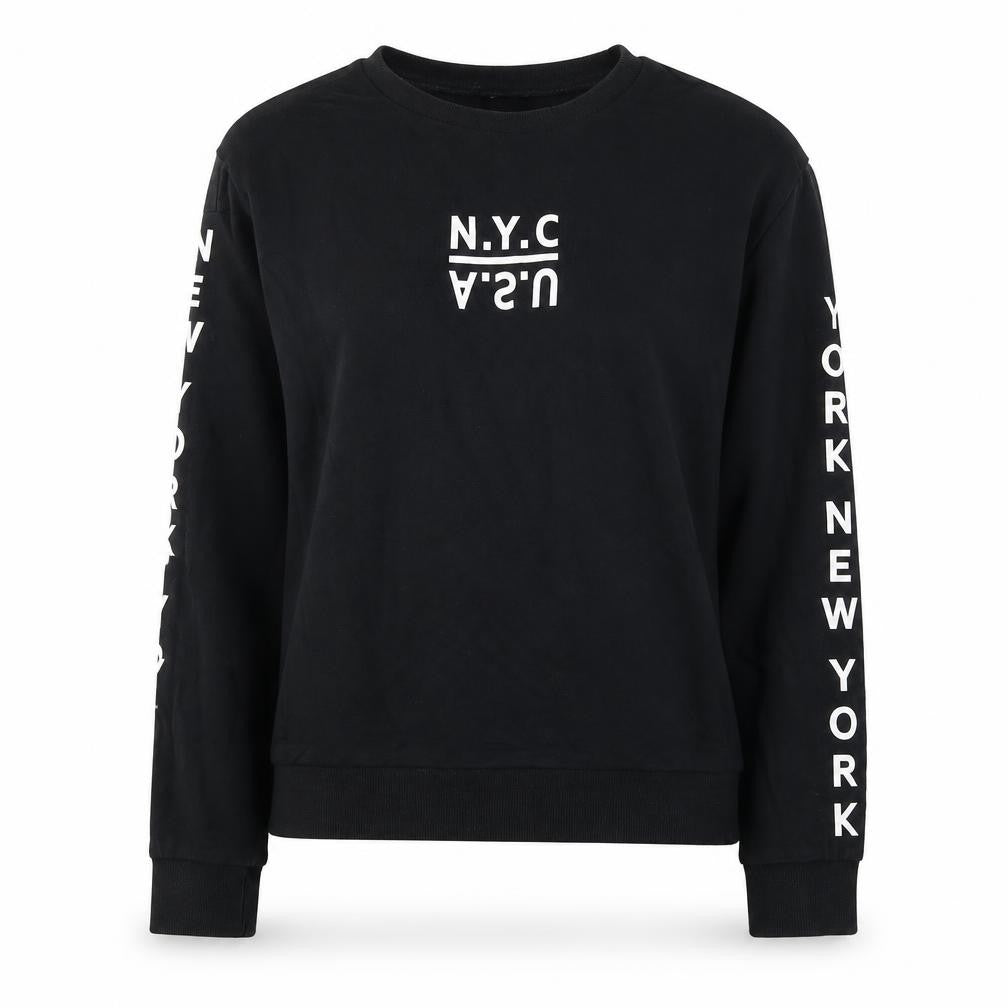 Divided by H&M Womens Black Cotton Pullover Sweatshirt Size XS Pullover - N.Y.C U.S.A
