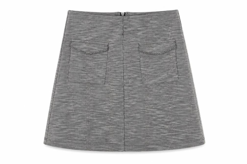 Miss Selfridge Womens Grey Polyester A-Line Skirt Size 6 Zip