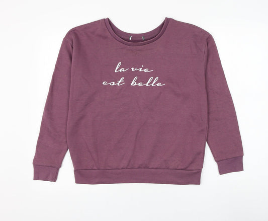 Primark Womens Purple Polyester Pullover Sweatshirt Size 8 Pullover - La Vie Est Belle