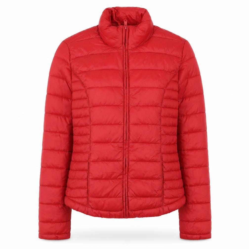 Primark Womens Red Puffer Jacket Coat Size 6 Zip