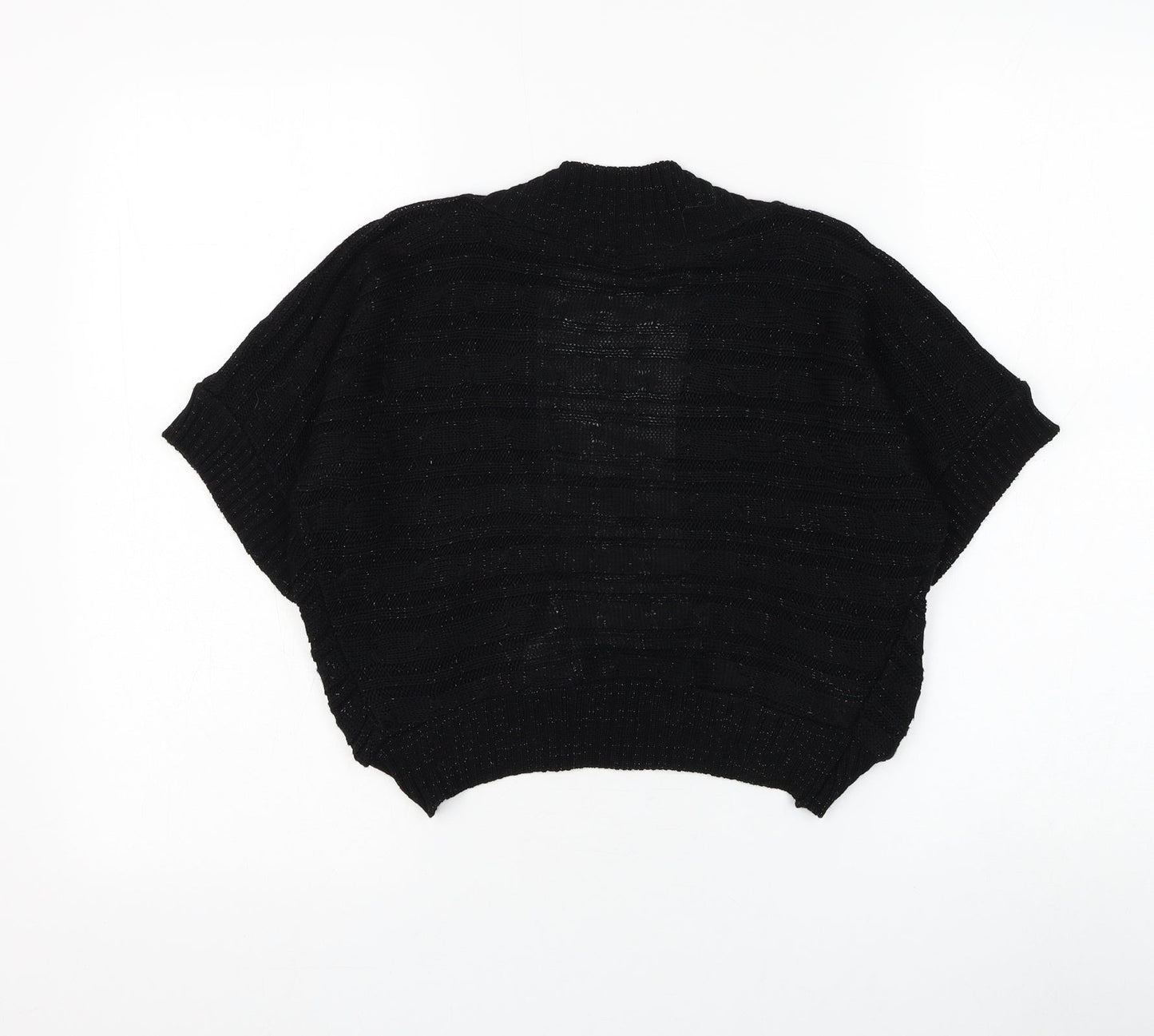 Influence Womens Black V-Neck Acrylic Cardigan Jumper Size S