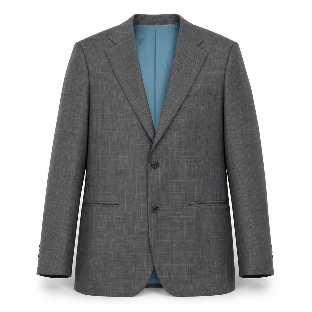 Greenwoods Mens Grey Check Wool Jacket Suit Jacket Size 40
