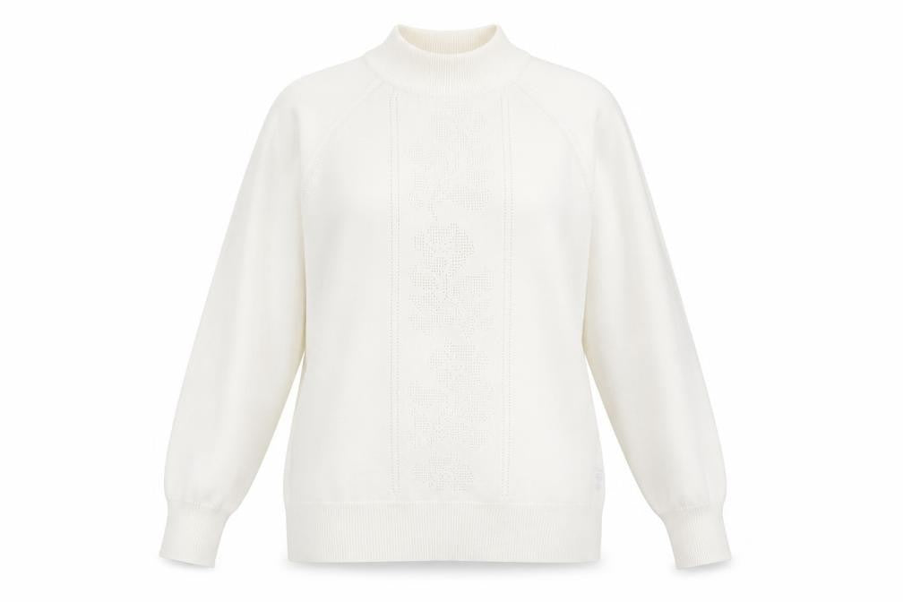 Berkertex Womens White Round Neck Polyester Pullover Jumper Size 20