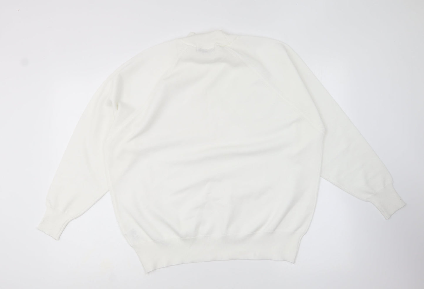 Berkertex Womens White Round Neck Polyester Pullover Jumper Size 20