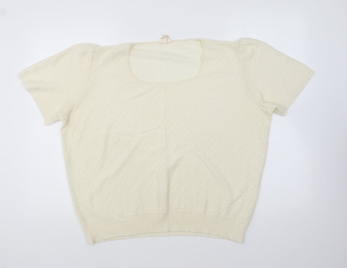 Duke Womens Ivory Round Neck Cotton Pullover Jumper Size 18