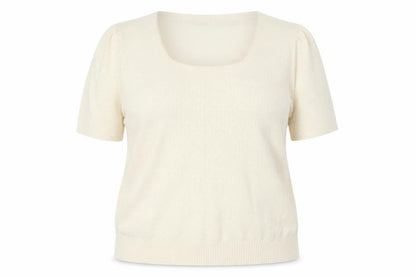 Duke Womens Ivory Round Neck Cotton Pullover Jumper Size 18