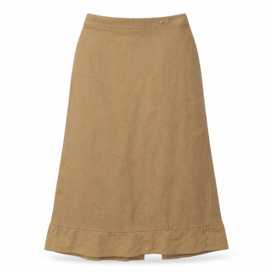 Preworn Womens Brown Cotton A-Line Skirt Size L