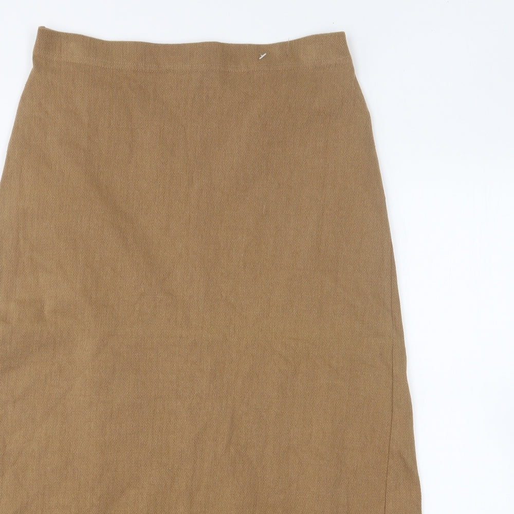 Preworn Womens Brown Cotton A-Line Skirt Size L