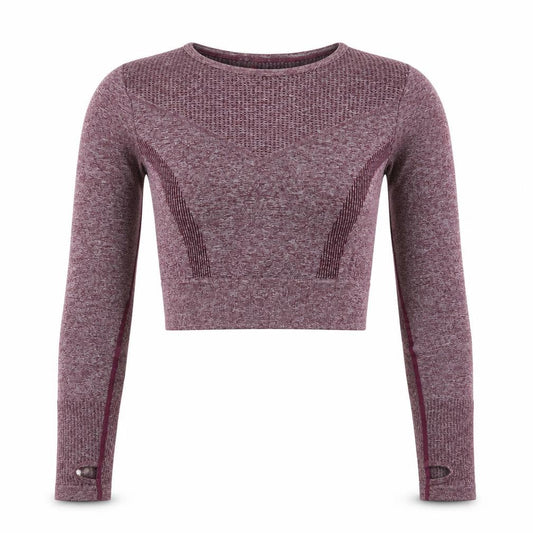 PRETTYLITTLETHING Womens Purple Polyamide Cropped T-Shirt Size L Round Neck Pullover
