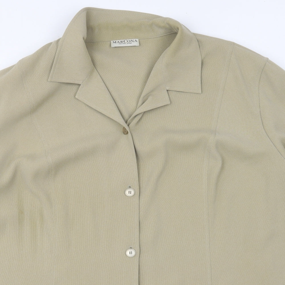 Marcona Womens Beige Jacket Blazer Size 24 Button