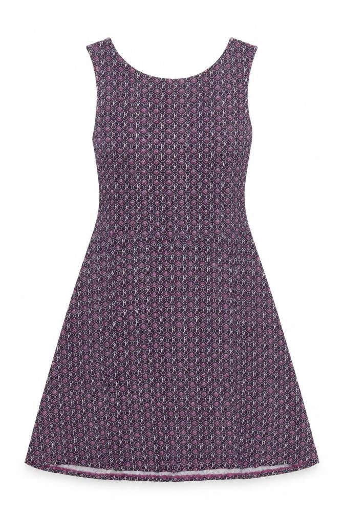 NEXT Womens Purple Geometric Viscose A-Line Size 10 Round Neck Pullover
